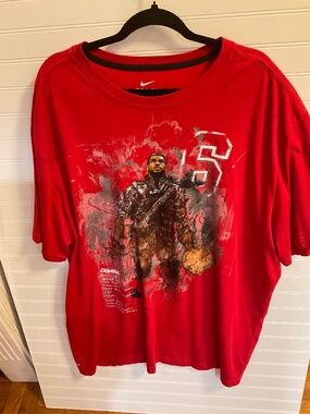 Nike Dri Fit Lebron James Combat Red Shirt Size: 4XL. Pre Owned